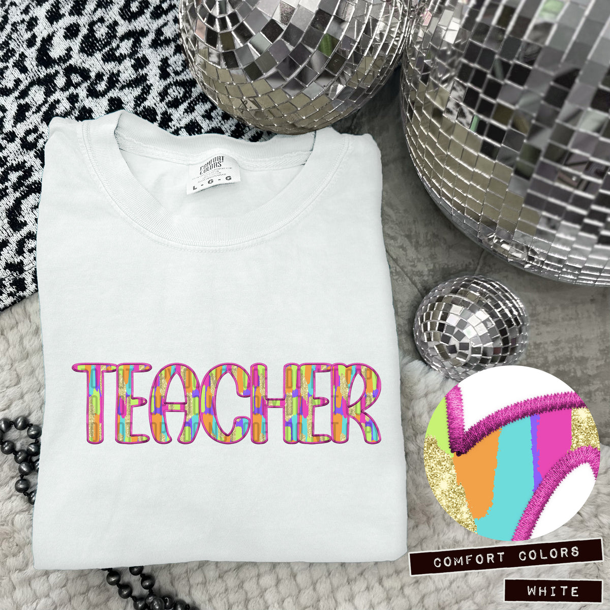 Teacher Juneberry Brushstrokes (Caplinger) DTF transfer