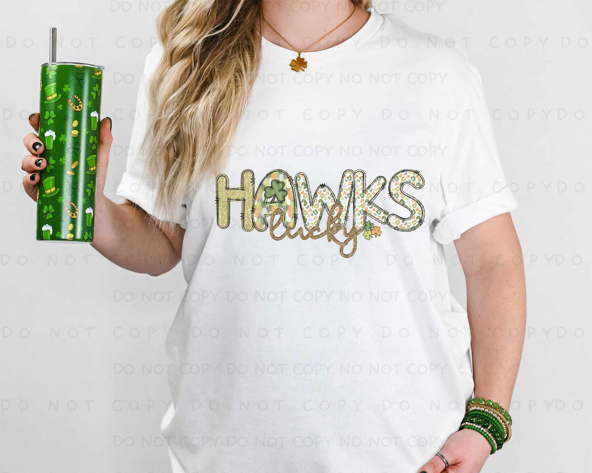 Lucky hawks st Patrick patterns (caplinger) 82489 DTF transfer