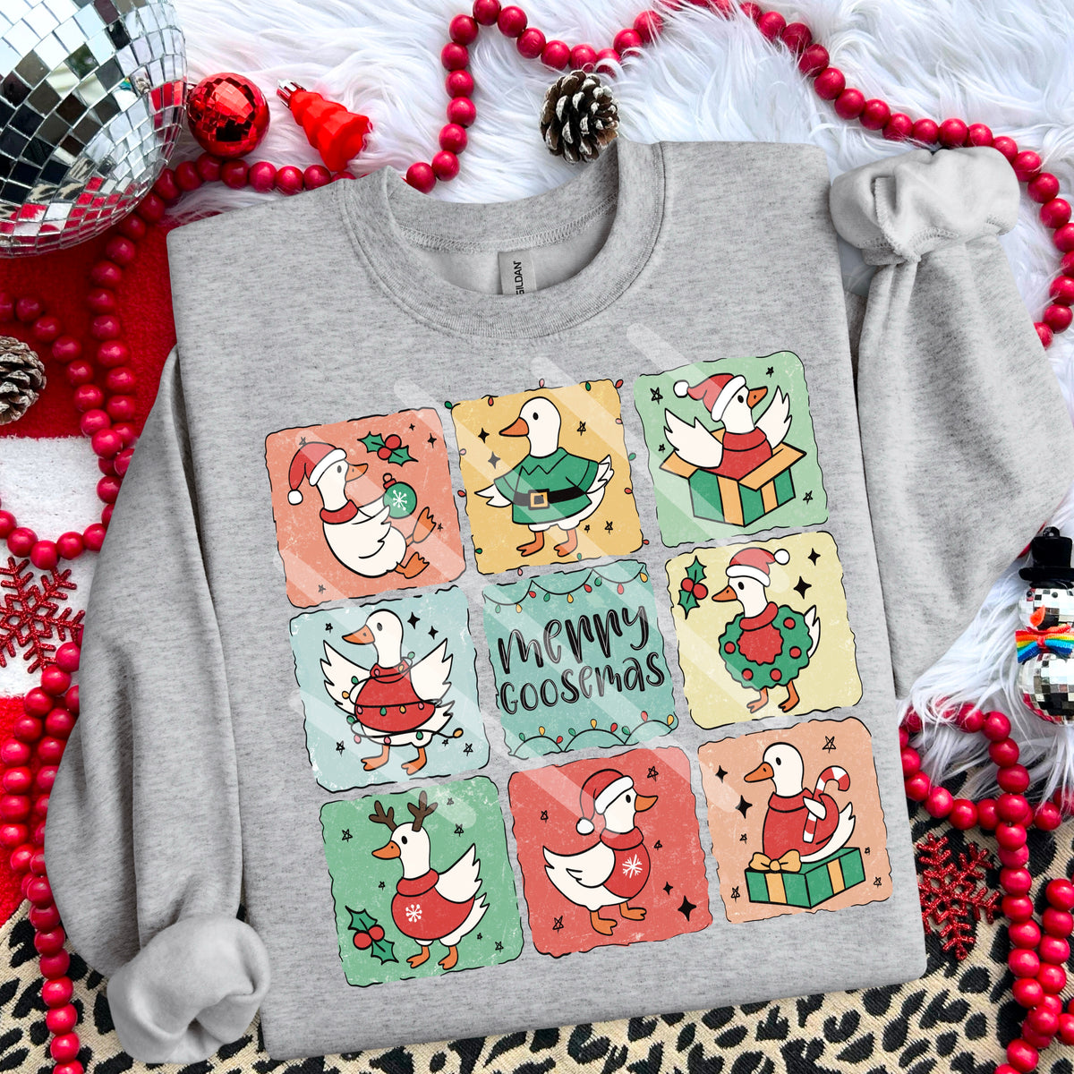 Merry Christmas with goose frames 114263 DTF transfer