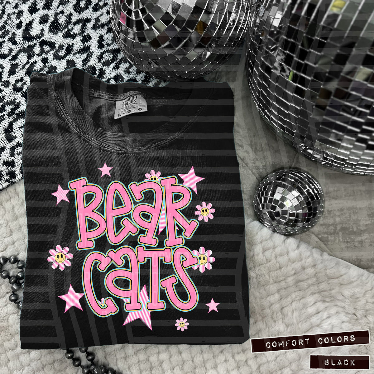 Bearcats Pink Flowers And Stars 104896 DTF transfer