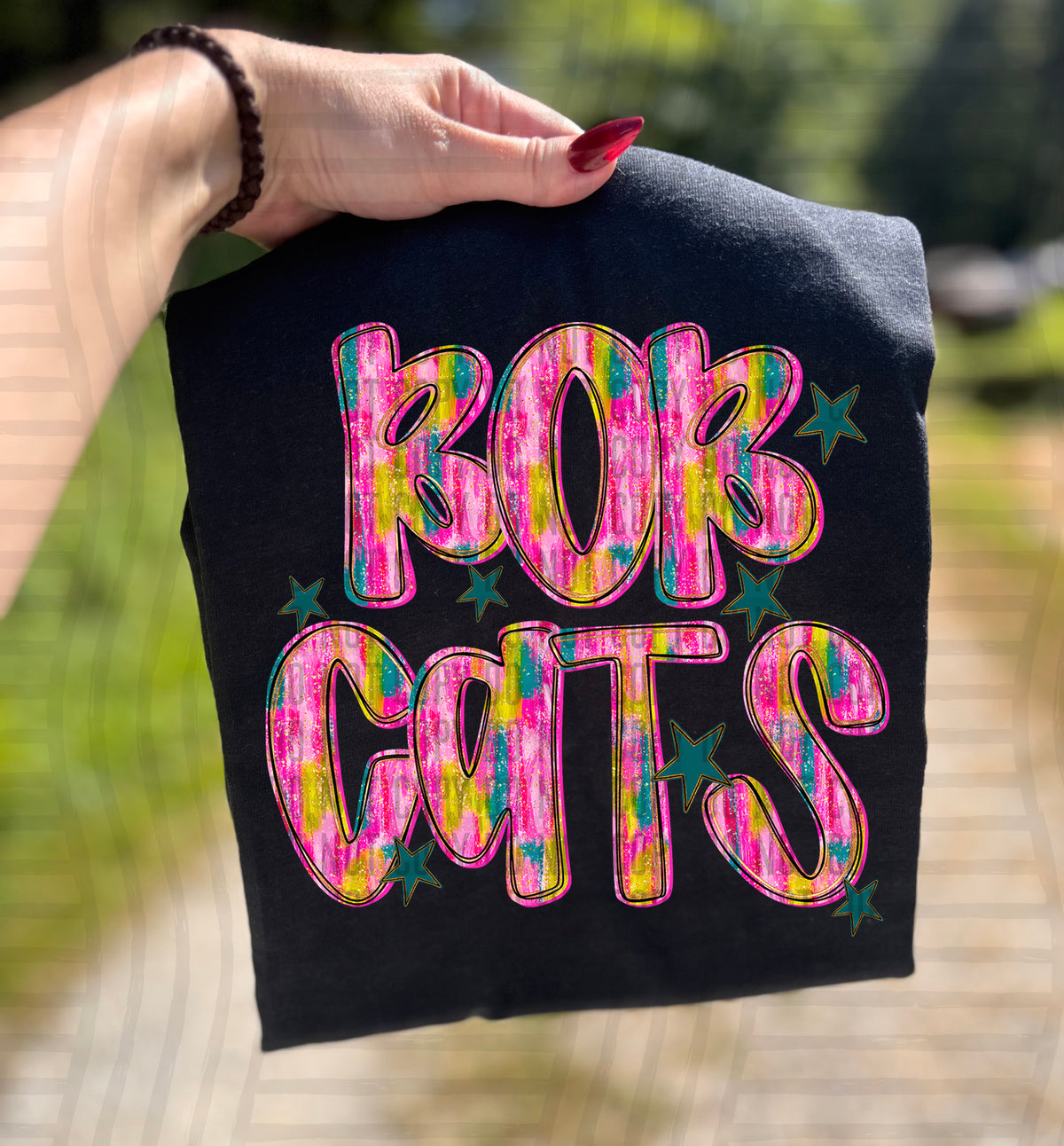 Bobcats Pink Brushstroke (Caplinger) DTF Transfers