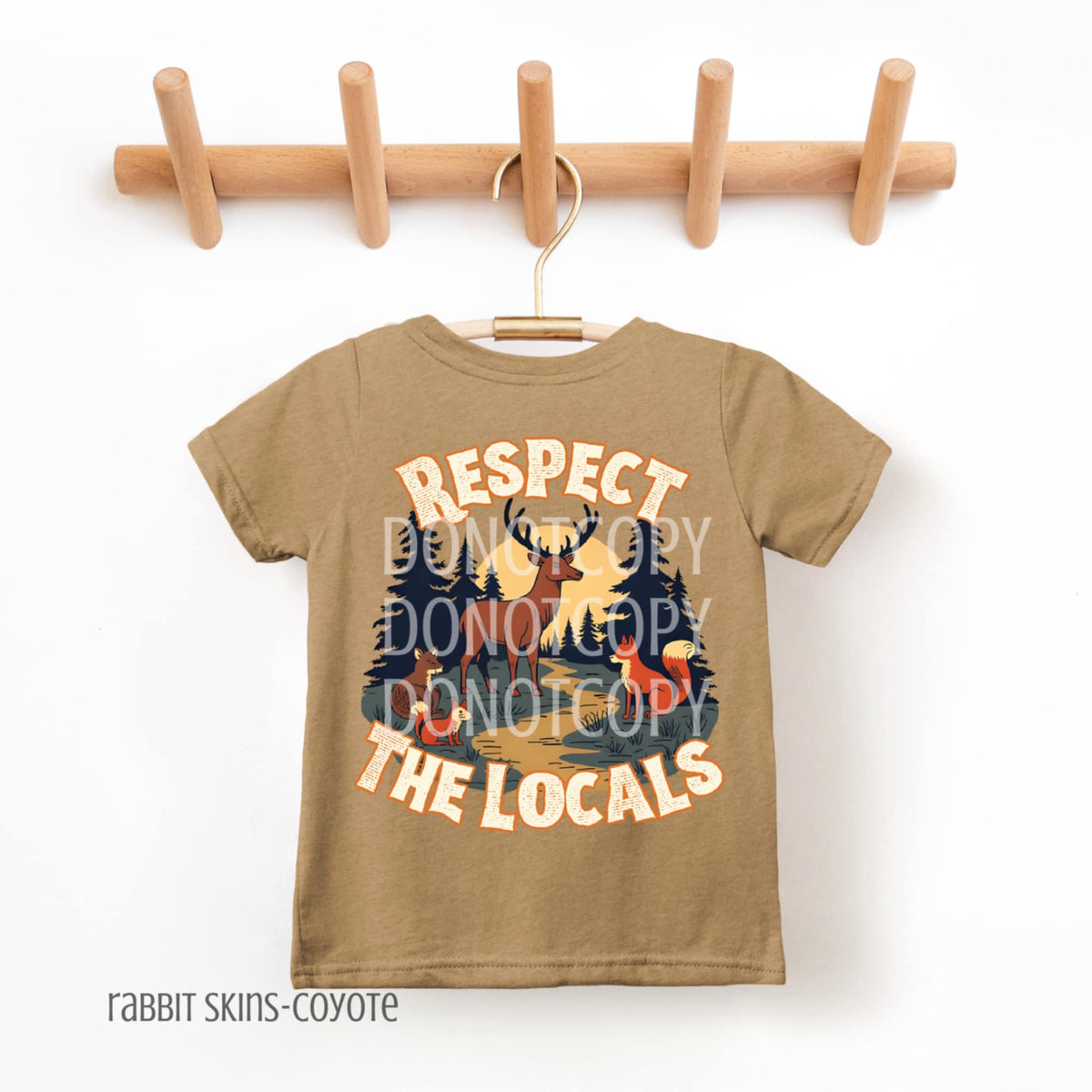 Respect the Locals deer and fox CSG DTF transfer