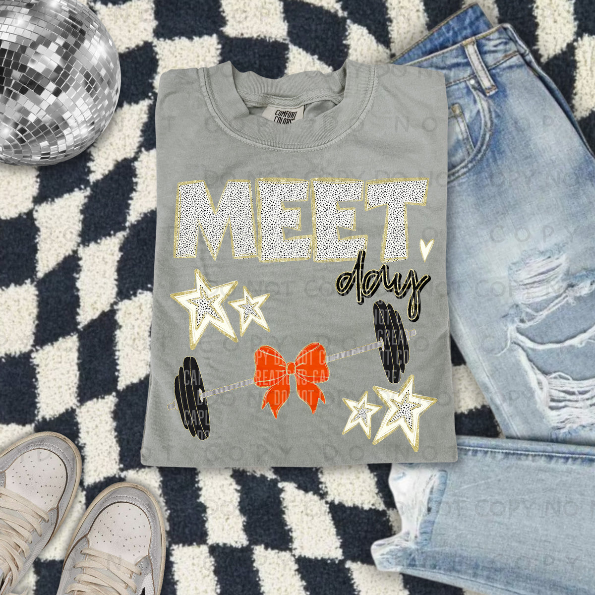 Meet day orange bow background (Caplinger) DTF transfer