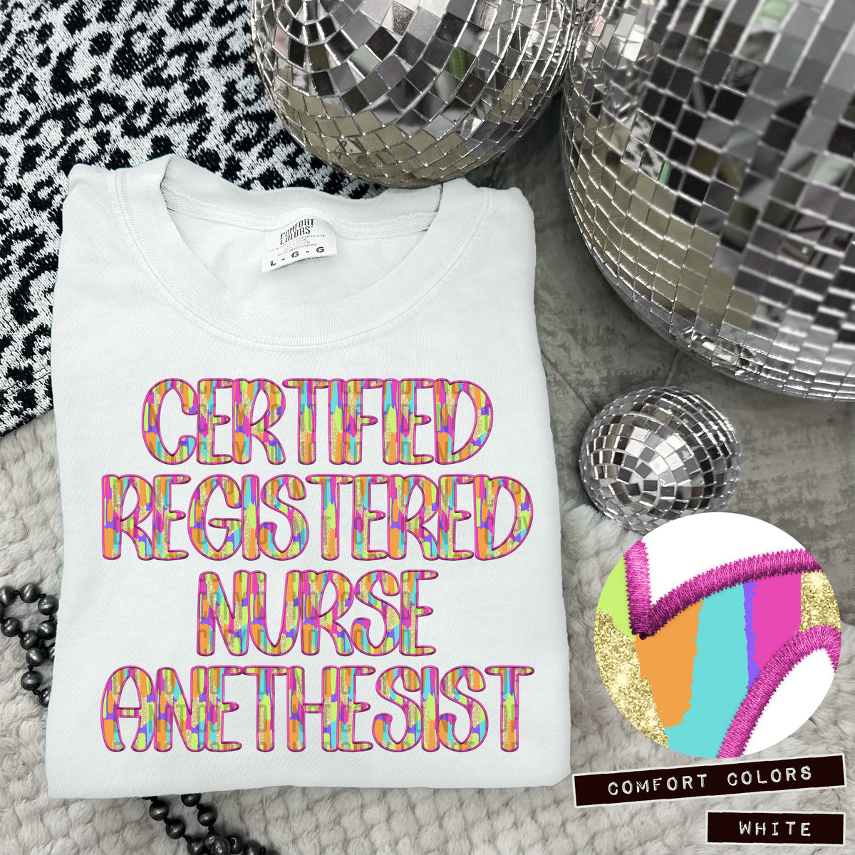 Certified Registered Nurse Anethesist Juneberry Brushstrokes (Caplinger) DTF transfer
