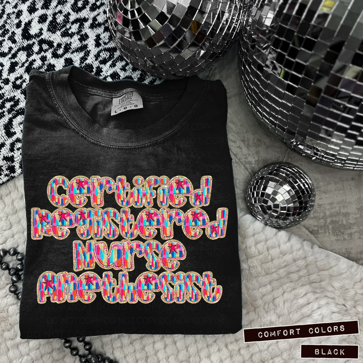 Certified Registered Nurse Anesthetist Tutti Brushstrokes (Caplinger) DTF transfer