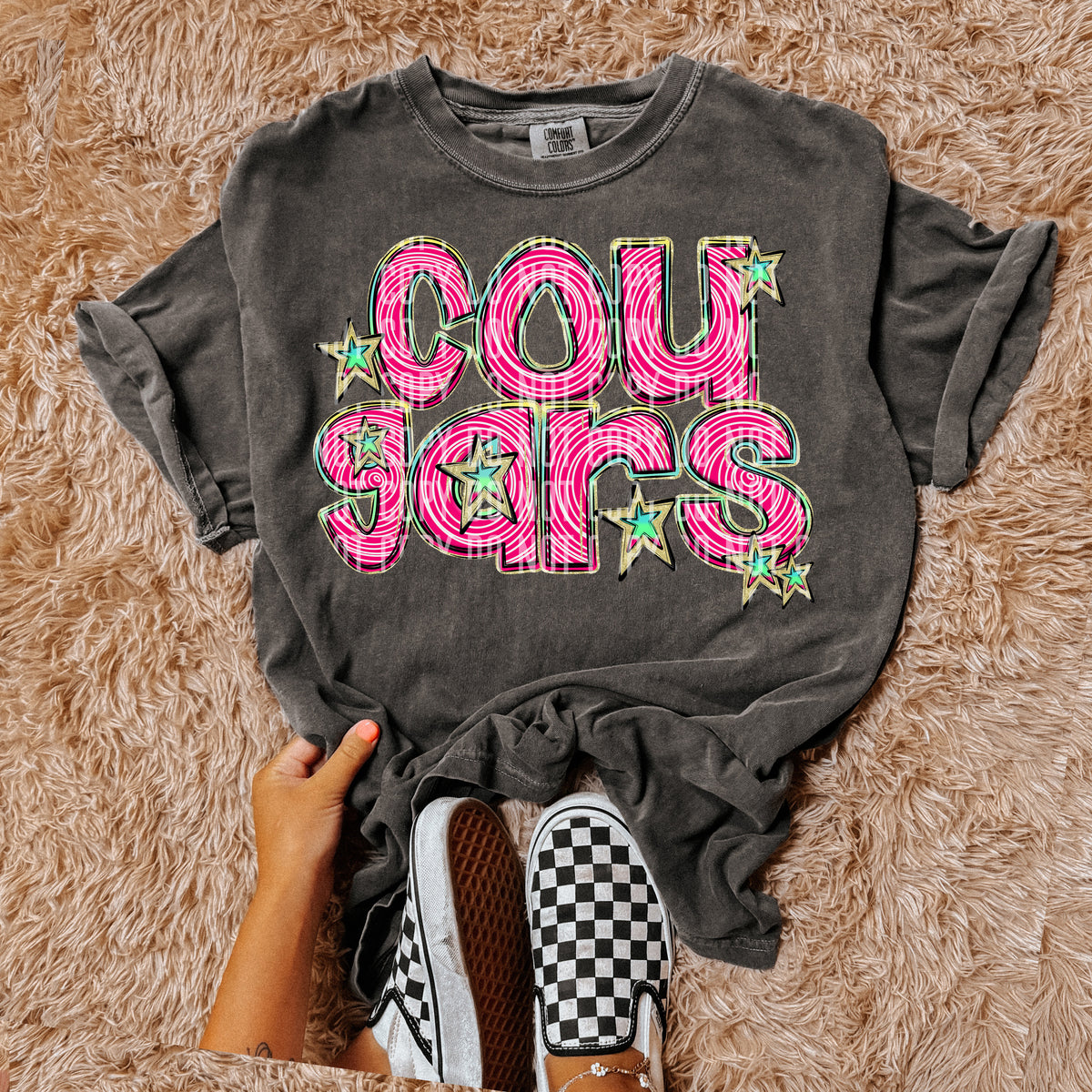 COUGARS pink swirl (Caplinger) DTF transfer