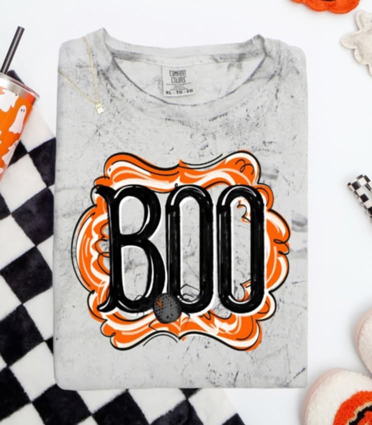 Boo Orange frame and spider (s&g) DTF transfer