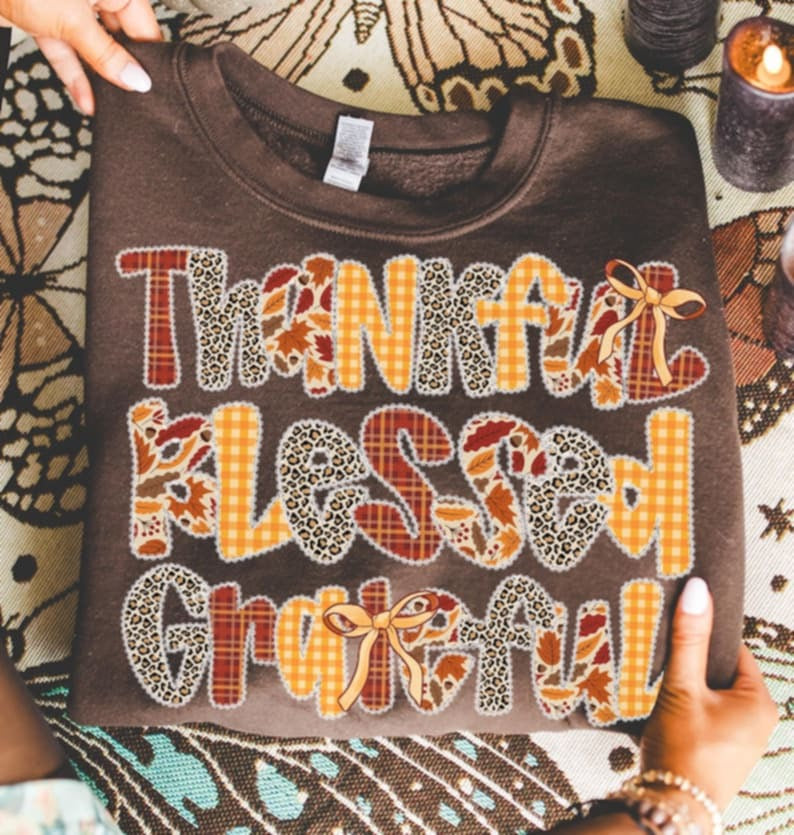 Thankful Blessed Grateful DTF transfers