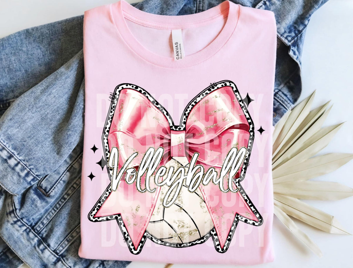 Volleyball pink bow (SCG) 90009 DTF transfer