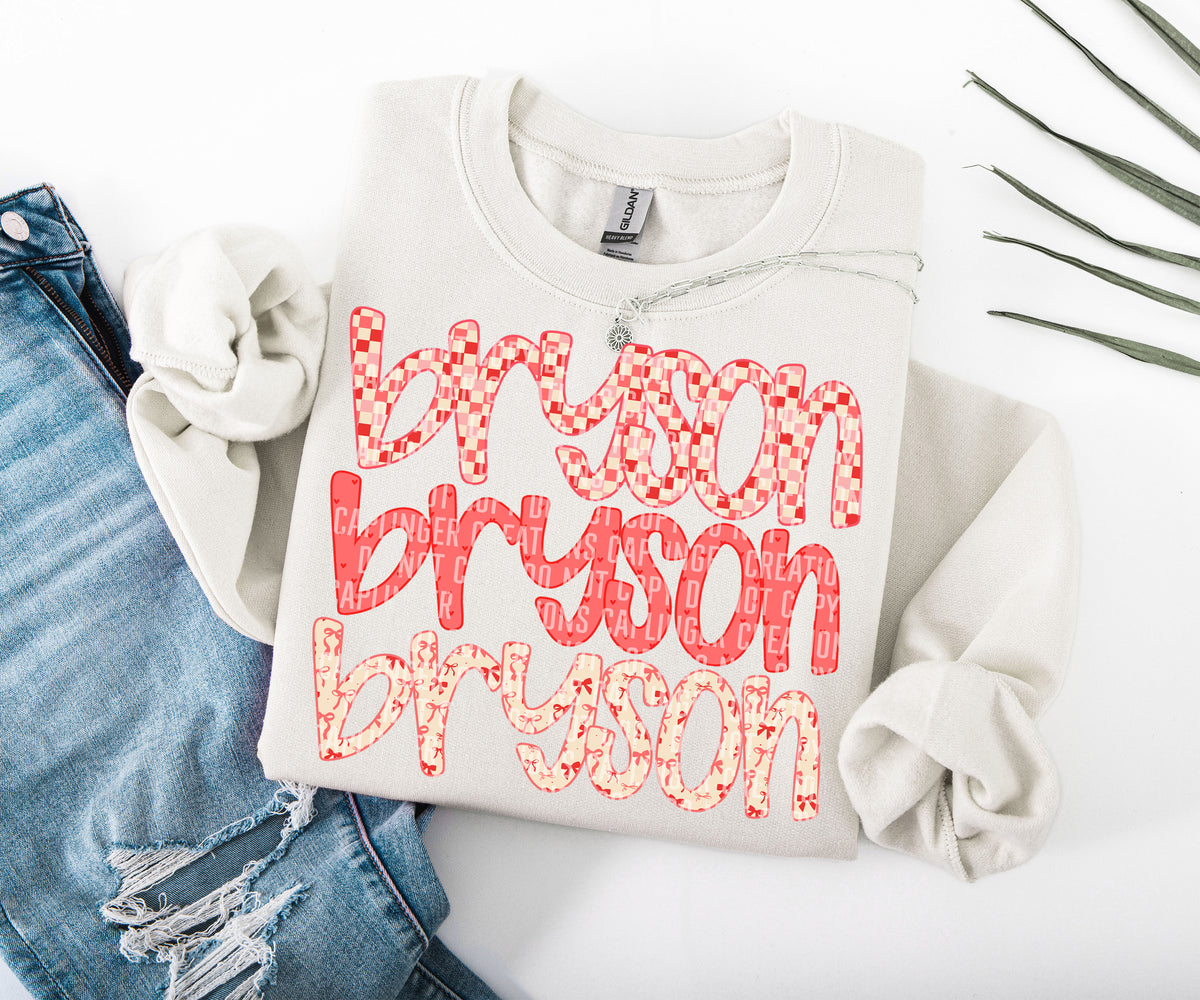 Valentine's Triple Stacked Bryson 71868 DTF Transfer