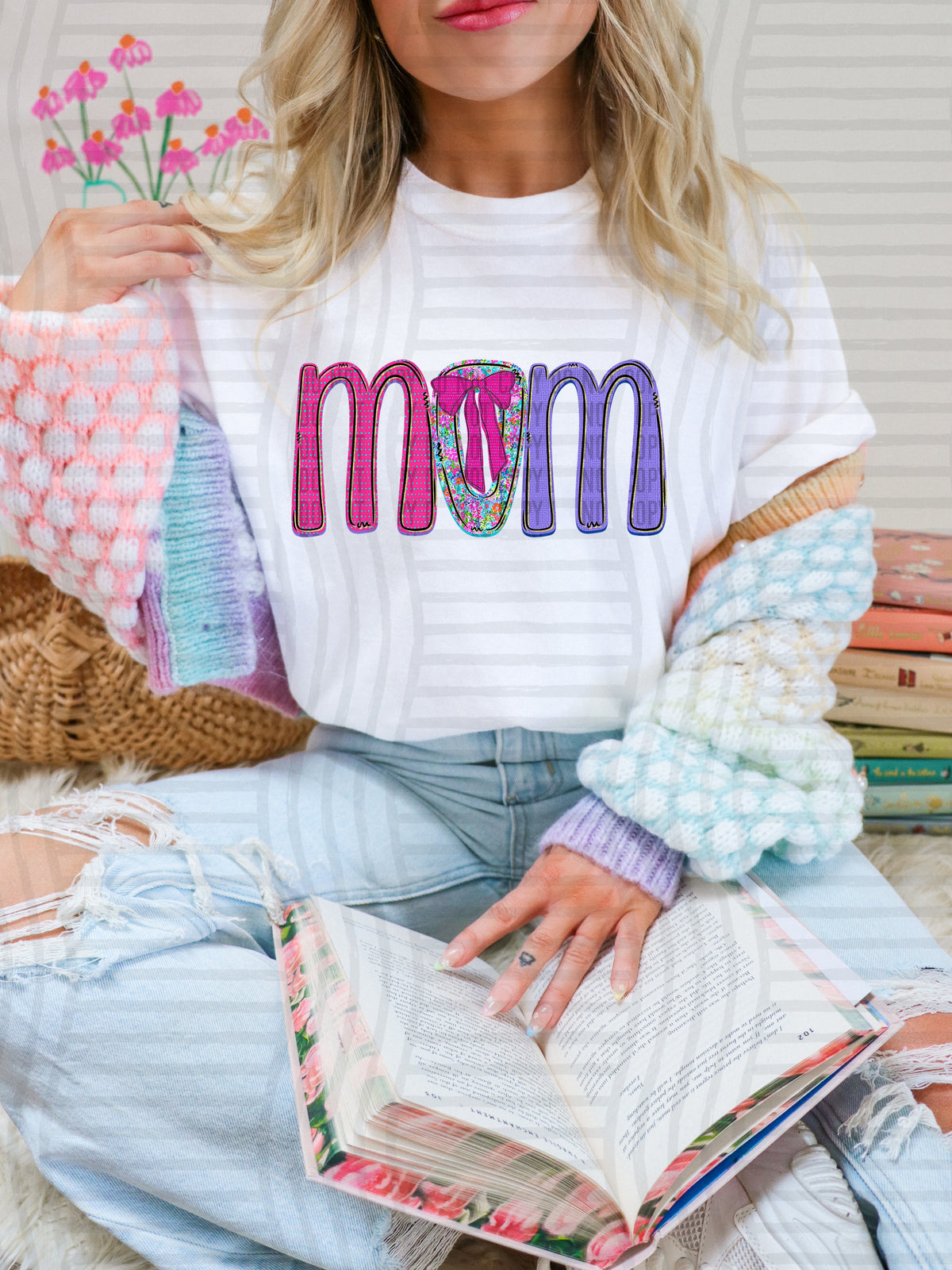 mom pastel colors (Caplinger) DTF Transfer