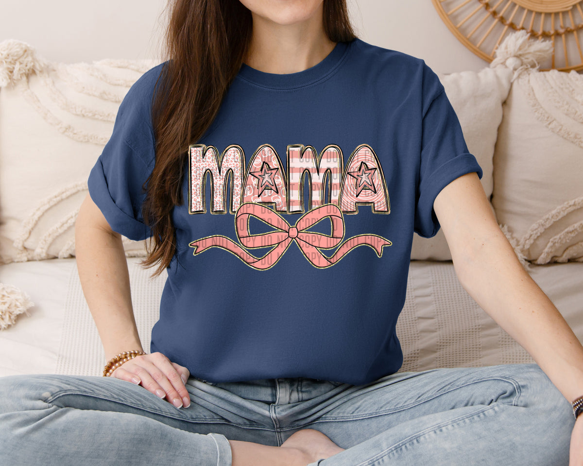 MAMA peach with Bow (Caplinger) DTF transfer