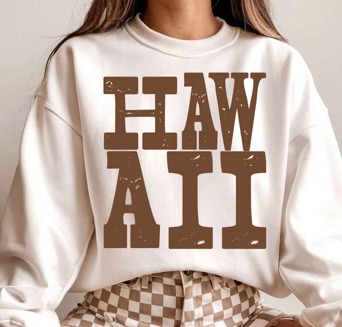 Hawaii Brown Grunge (S&G) DTF Transfer