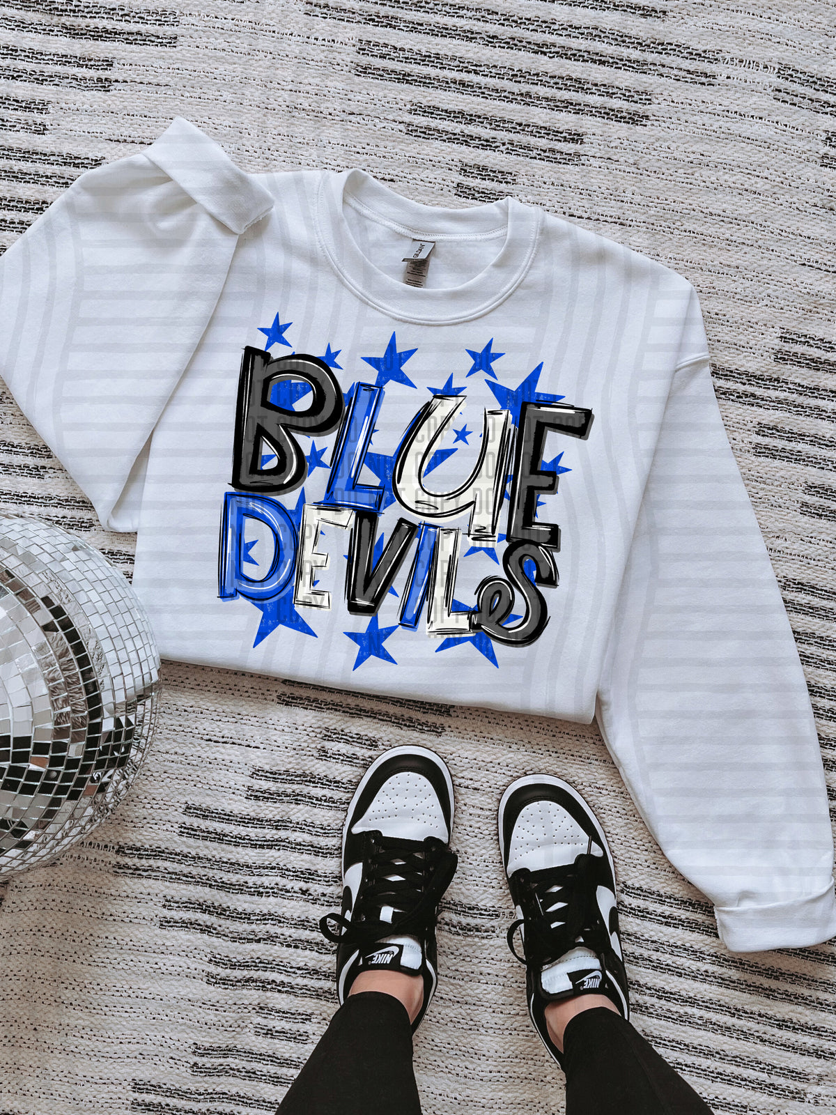 blue devils black and blue with blue stars (caplinger) DTF Transfer