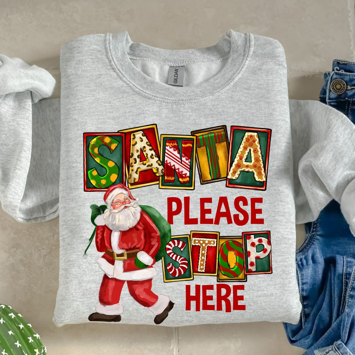 Santa Please Stop Here-38716-DTF transfer