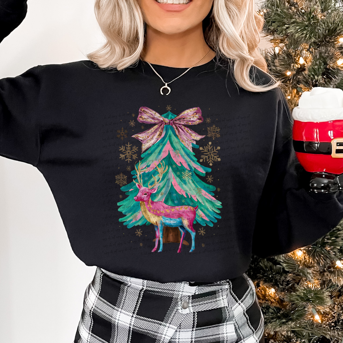 Christmas reindeer deer facing left 68588 DTF Transfer