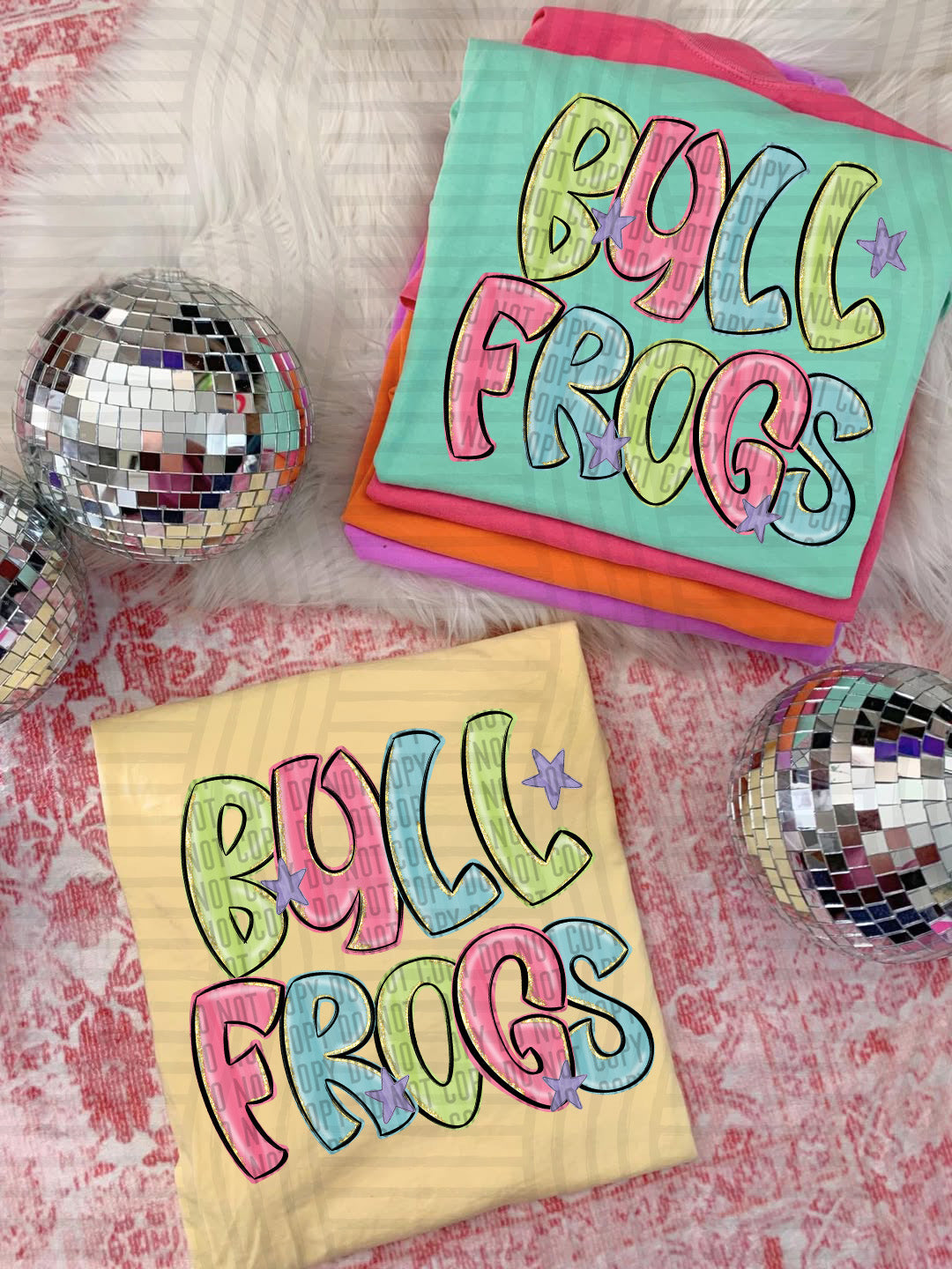 Bullfrogs Glittery & Preppy Mascots (Caplinger) DTF transfer