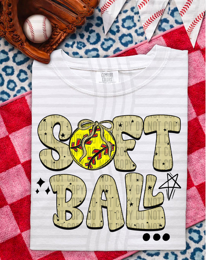 Softball Light Gold (Caplinger) DTF Transfer