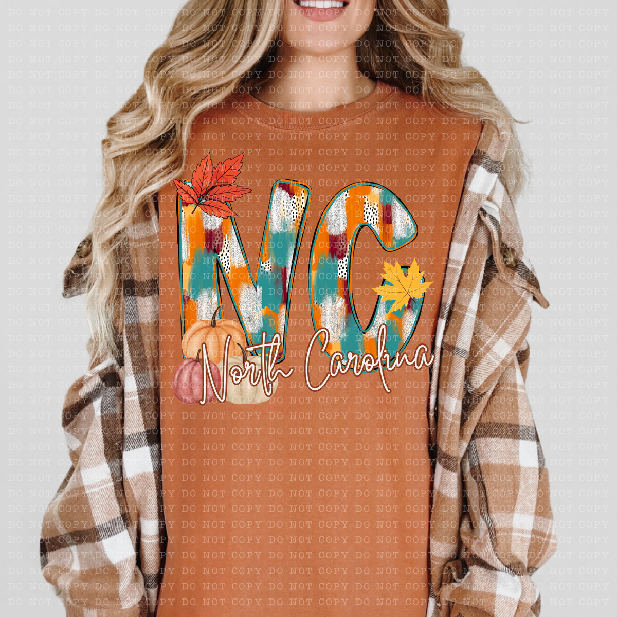 NC North Carolina Fall Watercolor 59803 DTF Transfer