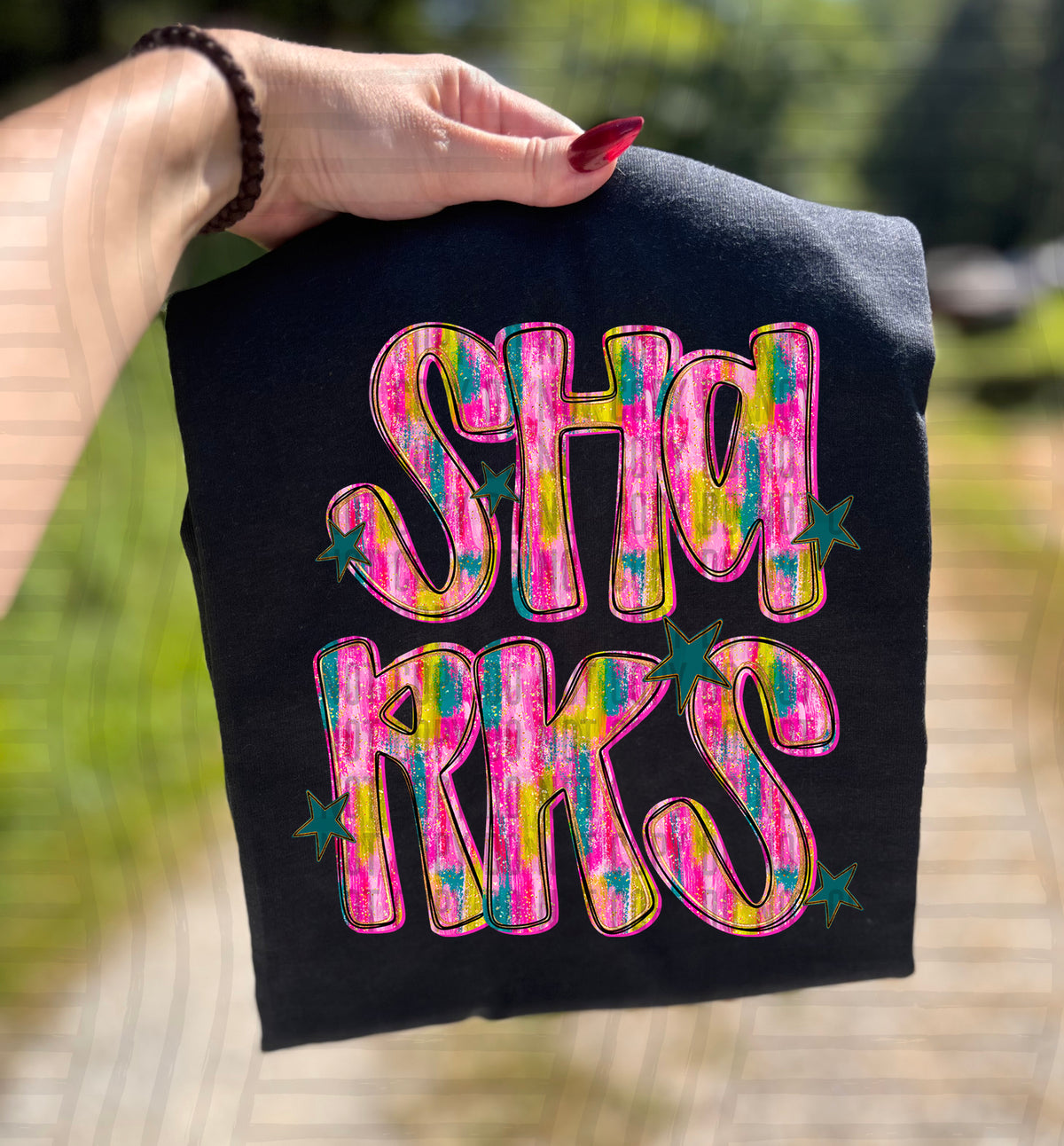 Sharks Pink Brushstroke (Caplinger) DTF Transfers