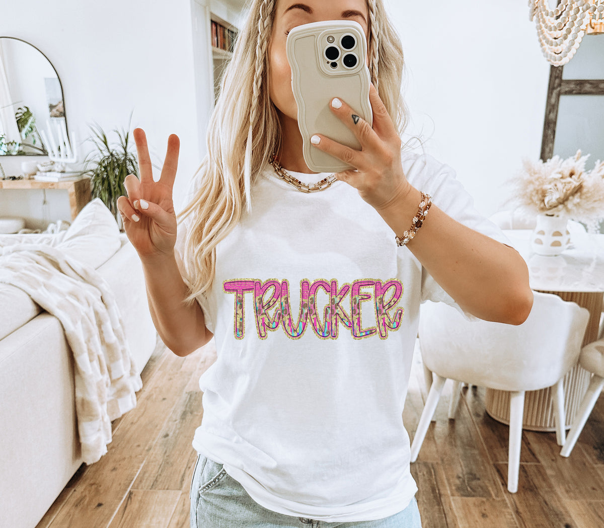 Pink and Leopard TRUCKER (Caplinger) DTF transfer
