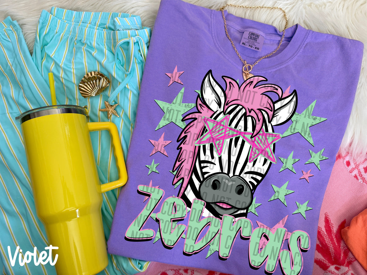 zebras starry eyed (Caplinger) DTF Transfer
