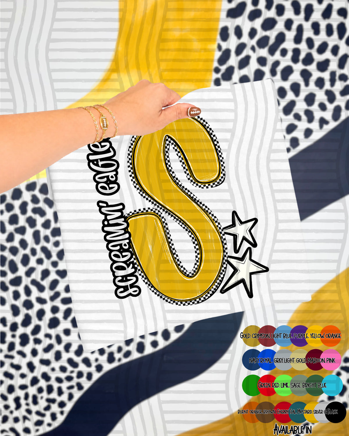 Sreamin Eagles Checker Crush Yellow (Caplinger) DTF transfer