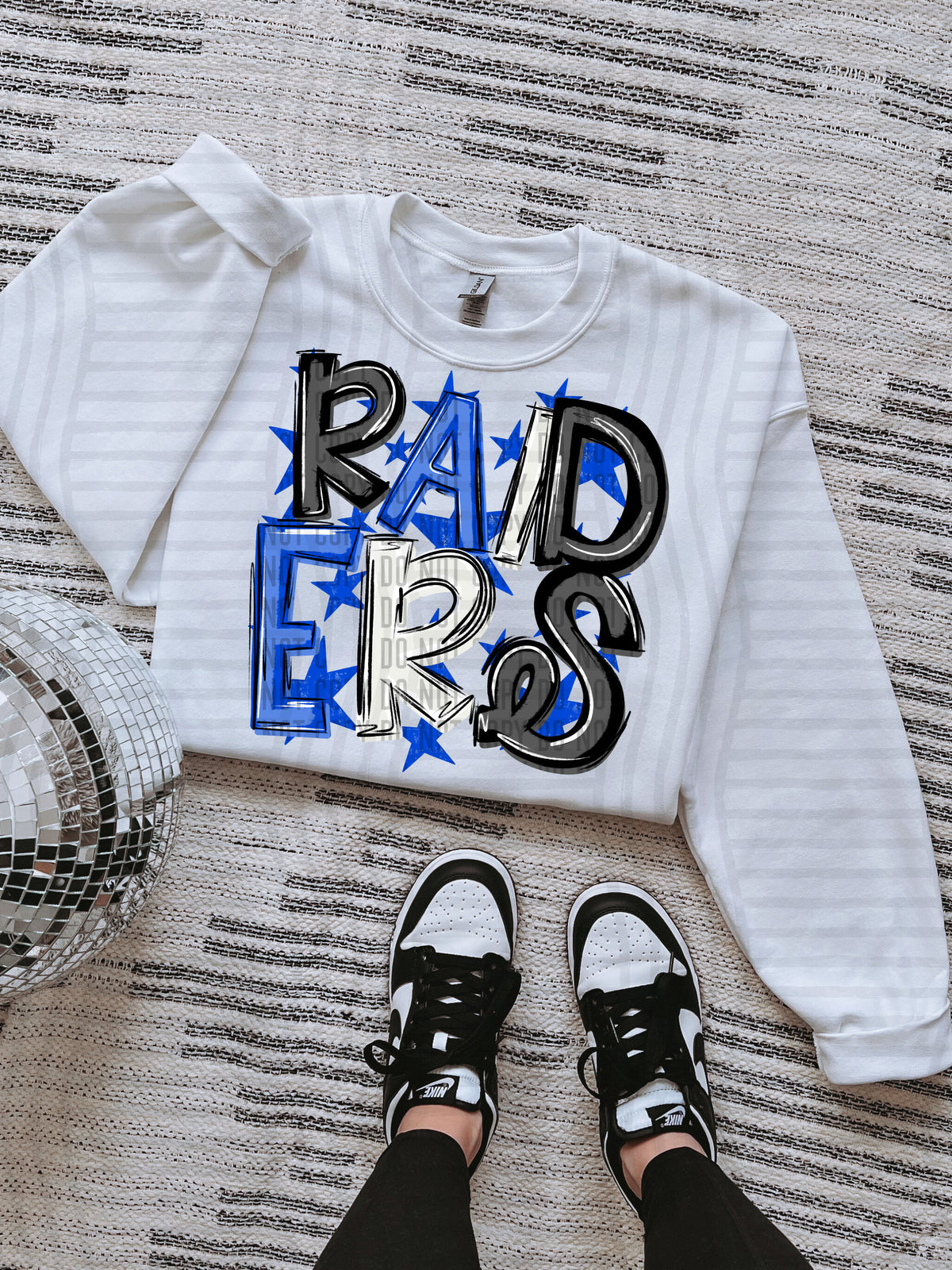 raiders black and blue with blue stars (caplinger) DTF Transfer