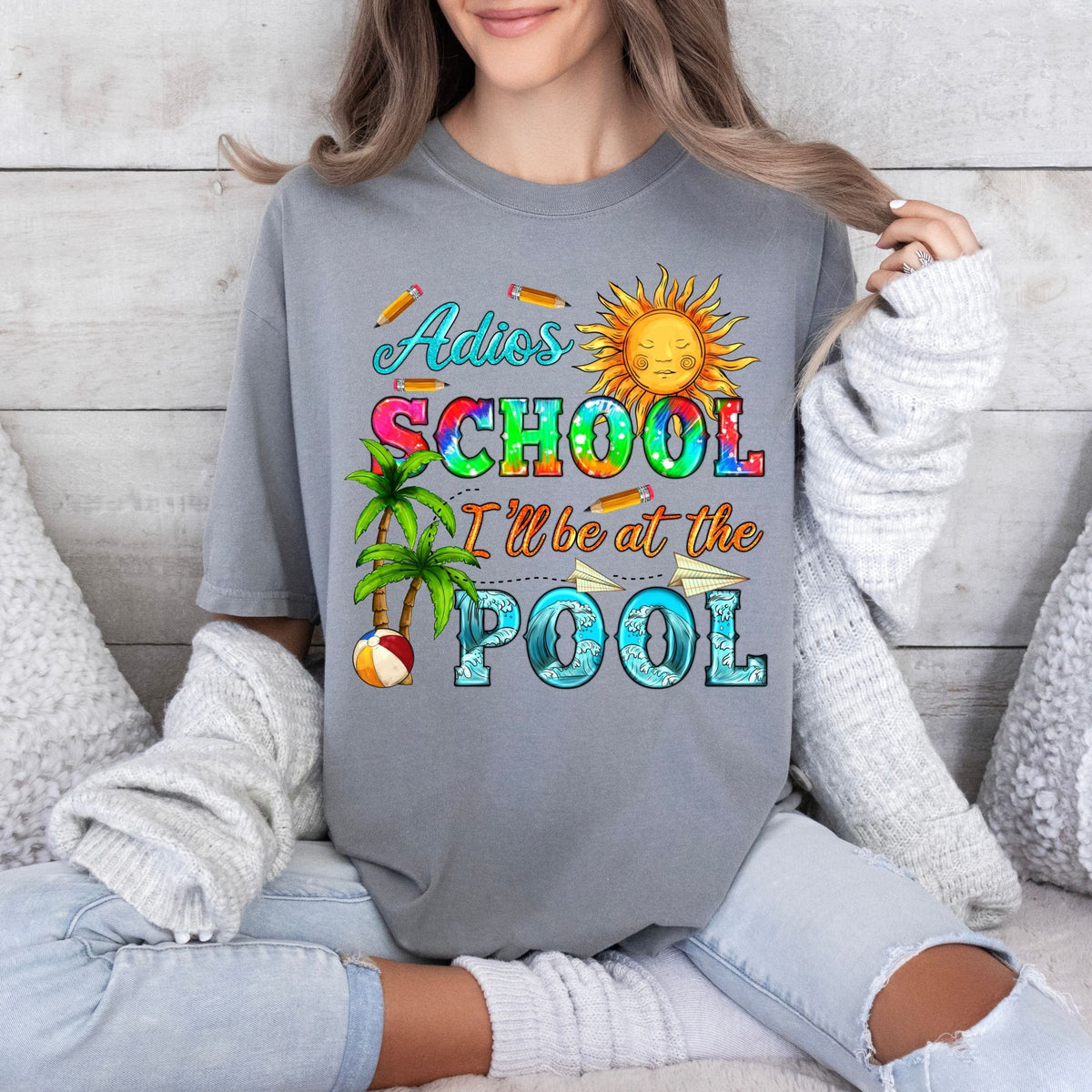 Adios School I'll be at the Pool-38788-DTF transfer