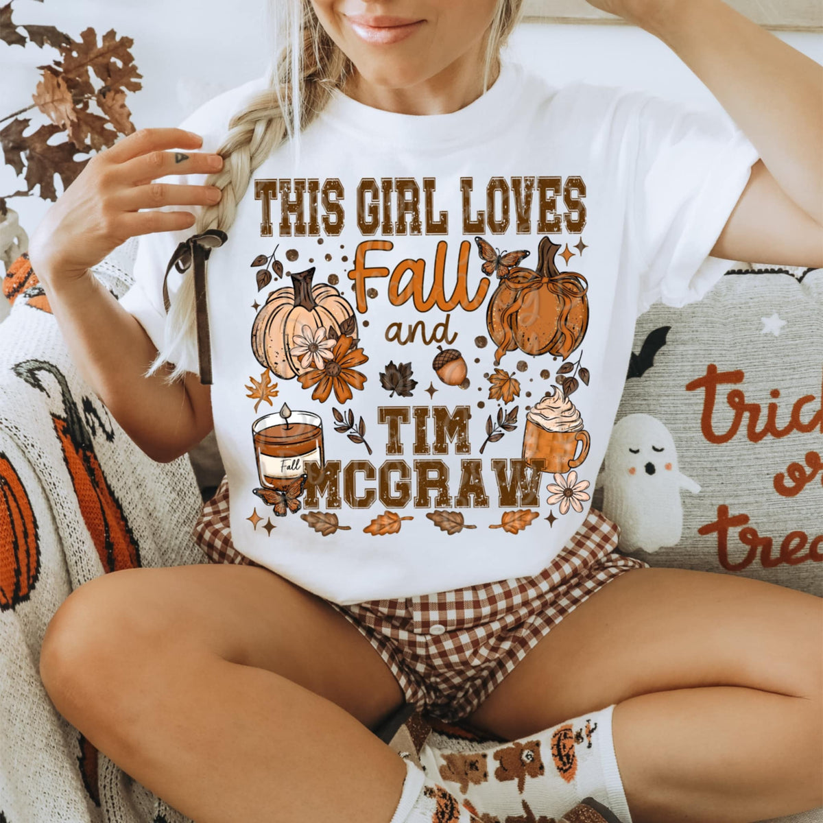 This girl loves fall and Tim (Virgo) 109962 DTF transfer
