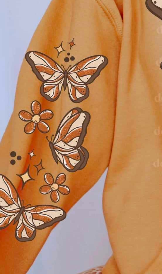 Fall butterflies sleeve (CSC) 60712 DTF transfer