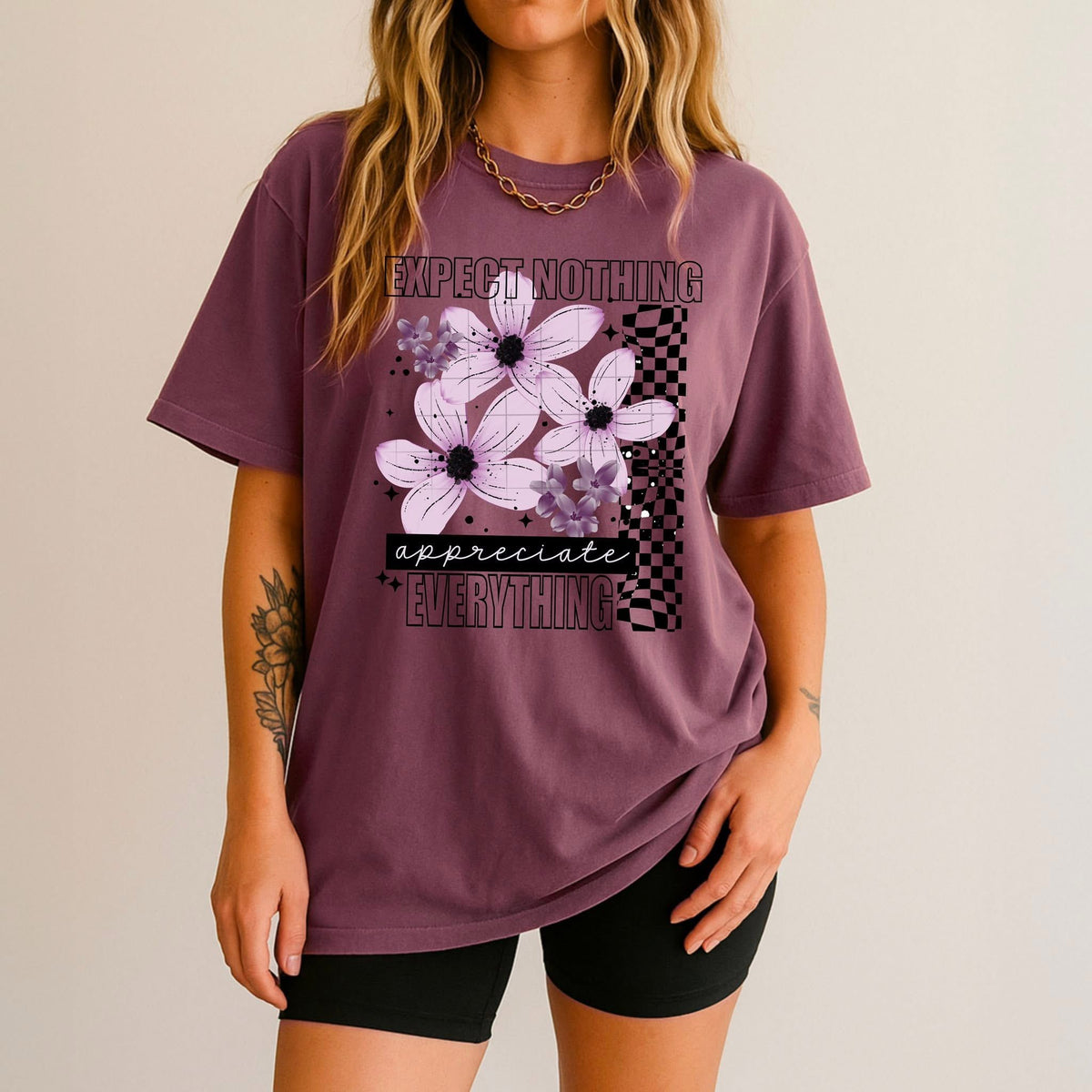 Expect nothing appreciate everything (black words) CSC DTF TRANSFER