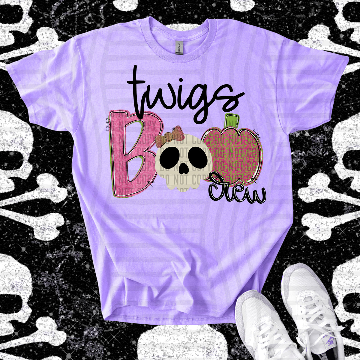 twigs boo crew skull and apple (Caplinger) DTF Transfer