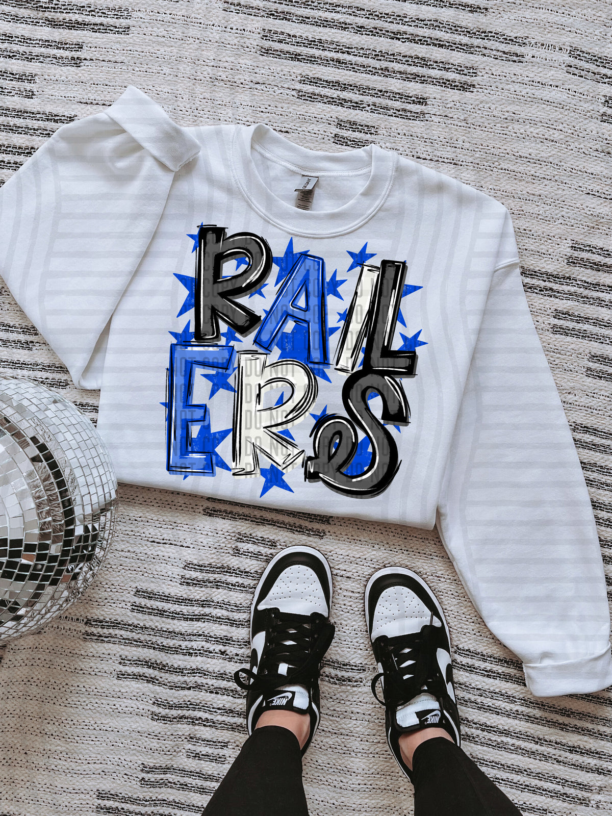 railers black and blue with blue stars (caplinger) DTF Transfer