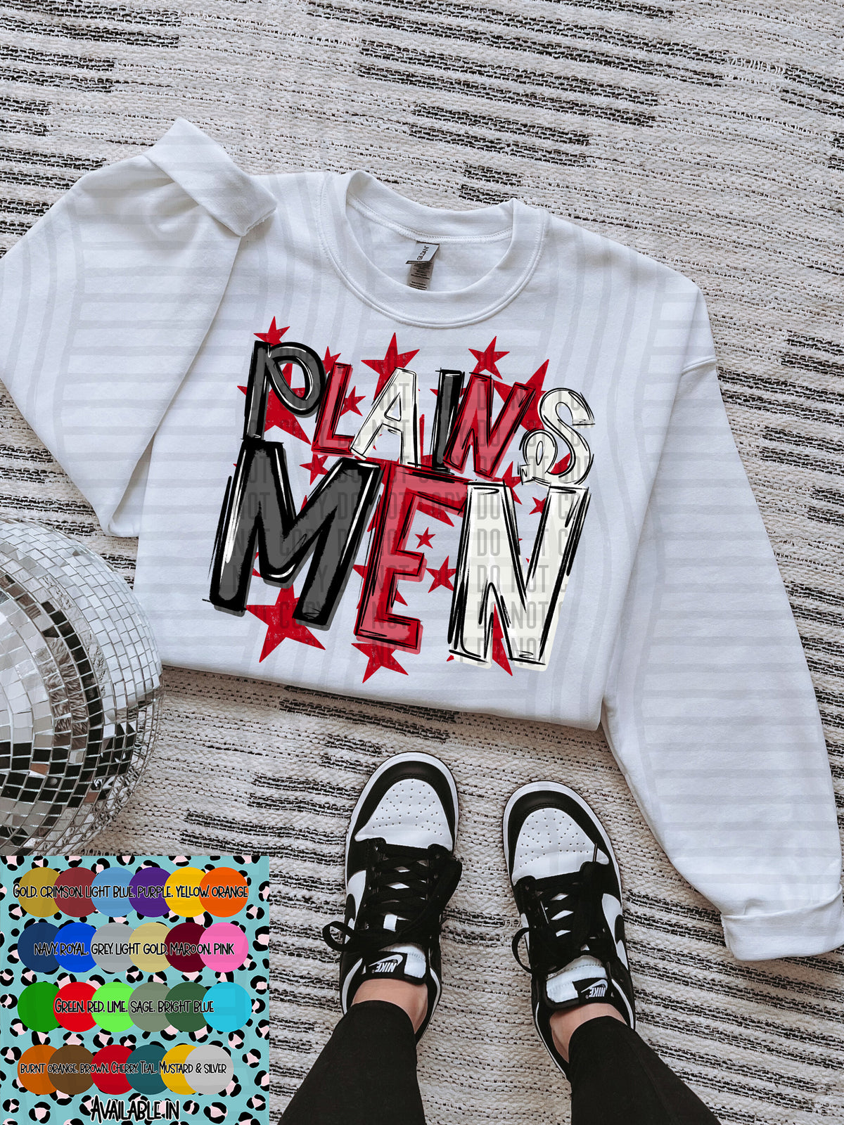 plainsmen black white and red with red stars (Caplinger) DTF Transfer