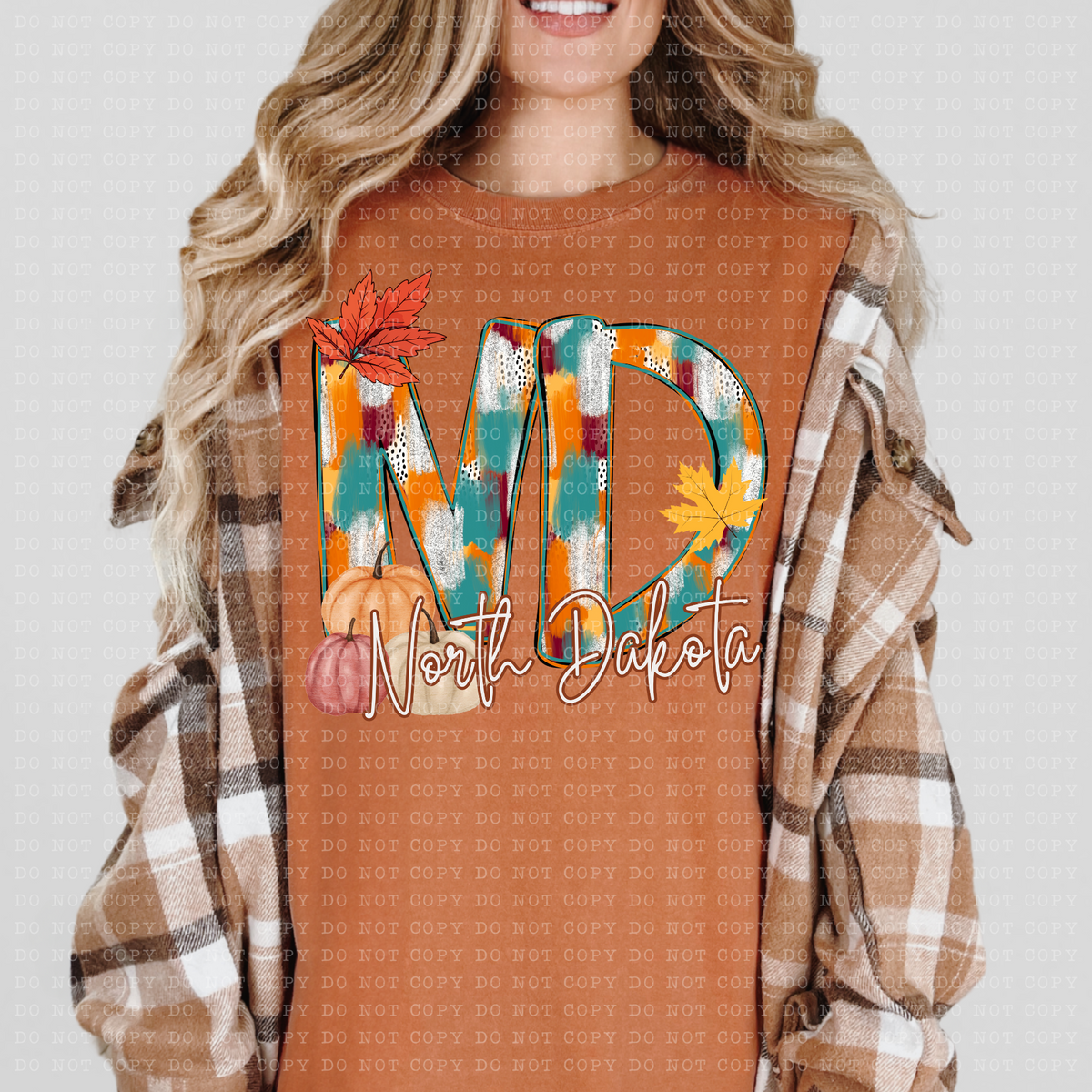 ND North Dakota Fall Watercolor 59804 DTF Transfer