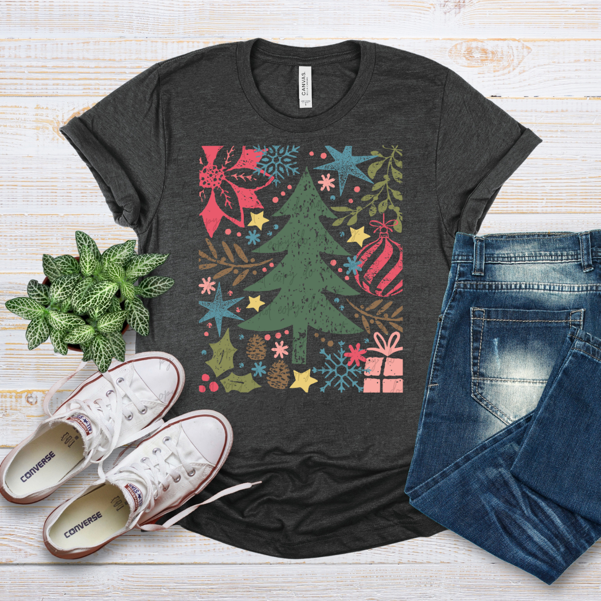 Christmas Tree With Ornament 68555 DTF Transfers