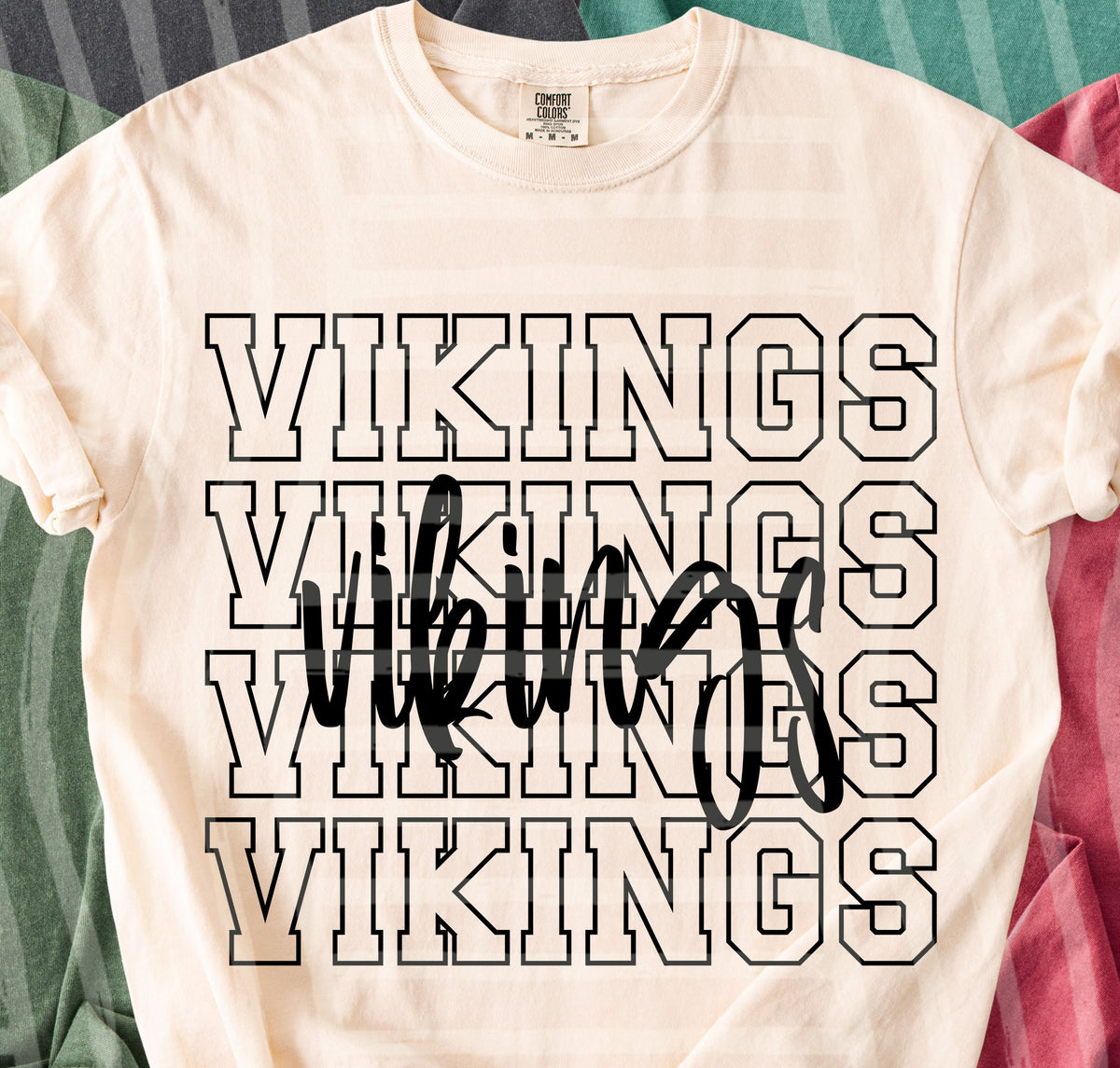 vikings simple stacked outlines (Caplinger) DTF Transfer