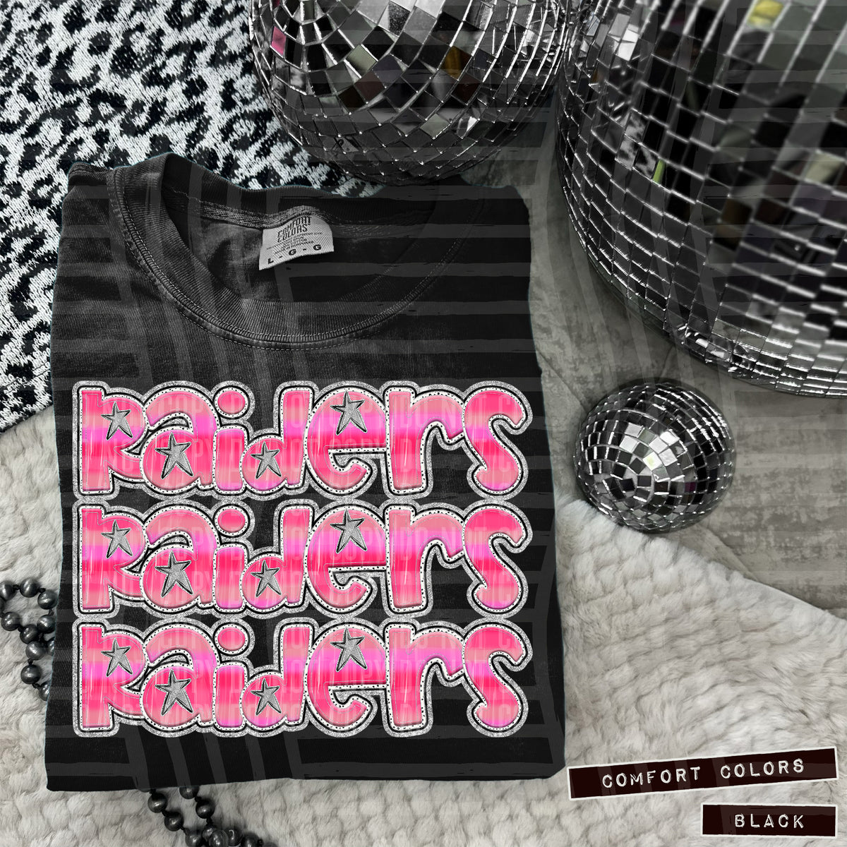 Raiders Pink Stacked (Caplinger) 102000 DTF transfer