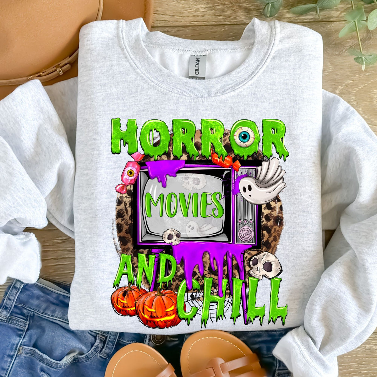 Horror Movies & Chill-38406-DTF transfer