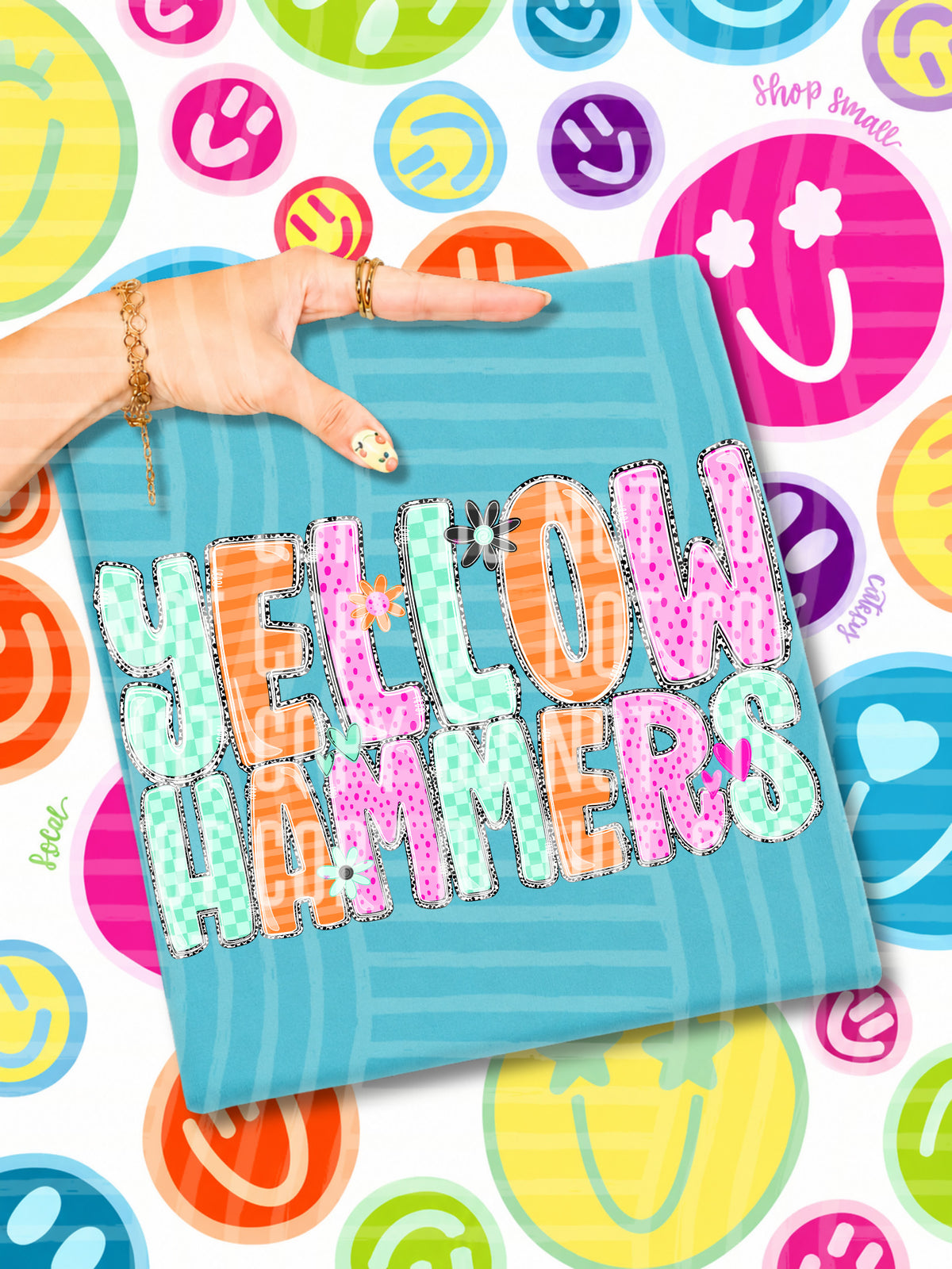 yellow hammers 22 happy blooms (caplinger) DTF transfer