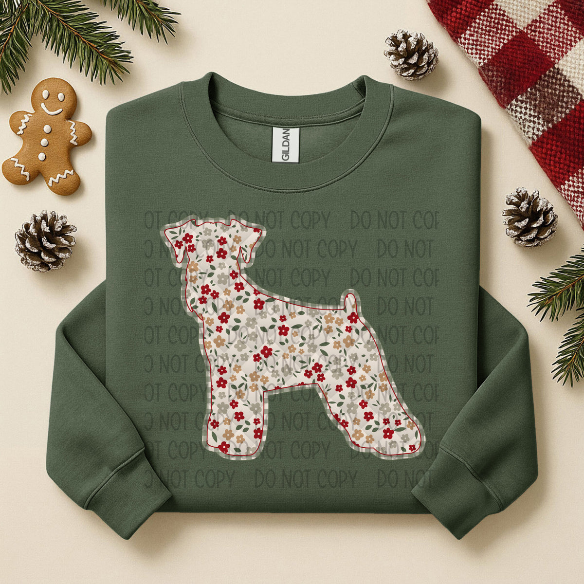 Mini Schnauzer Floral (SWD) DTF TRANSFER