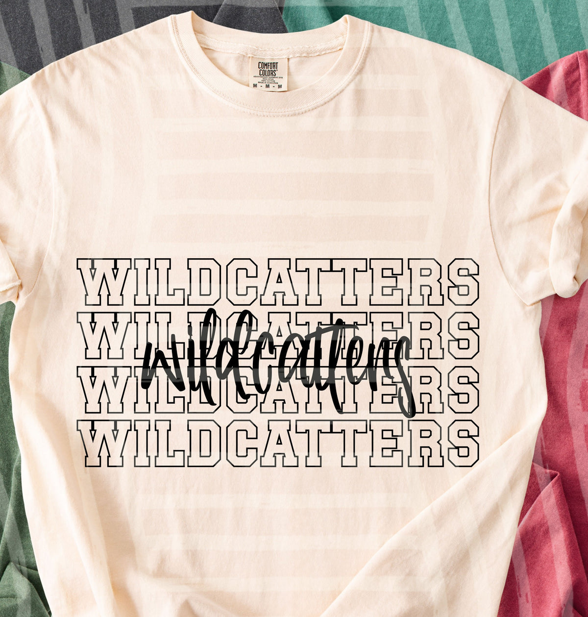wildcatters simple stacked outlines (Caplinger) DTF Transfer