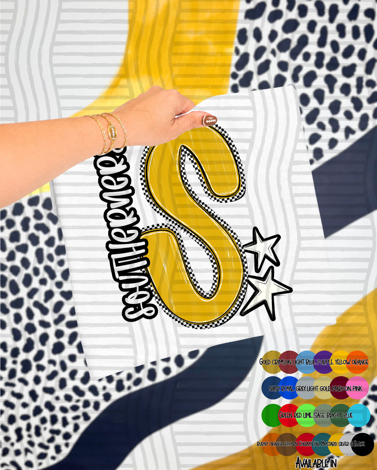 Southerners Checker Crush Yellow (Caplinger) DTF transfer