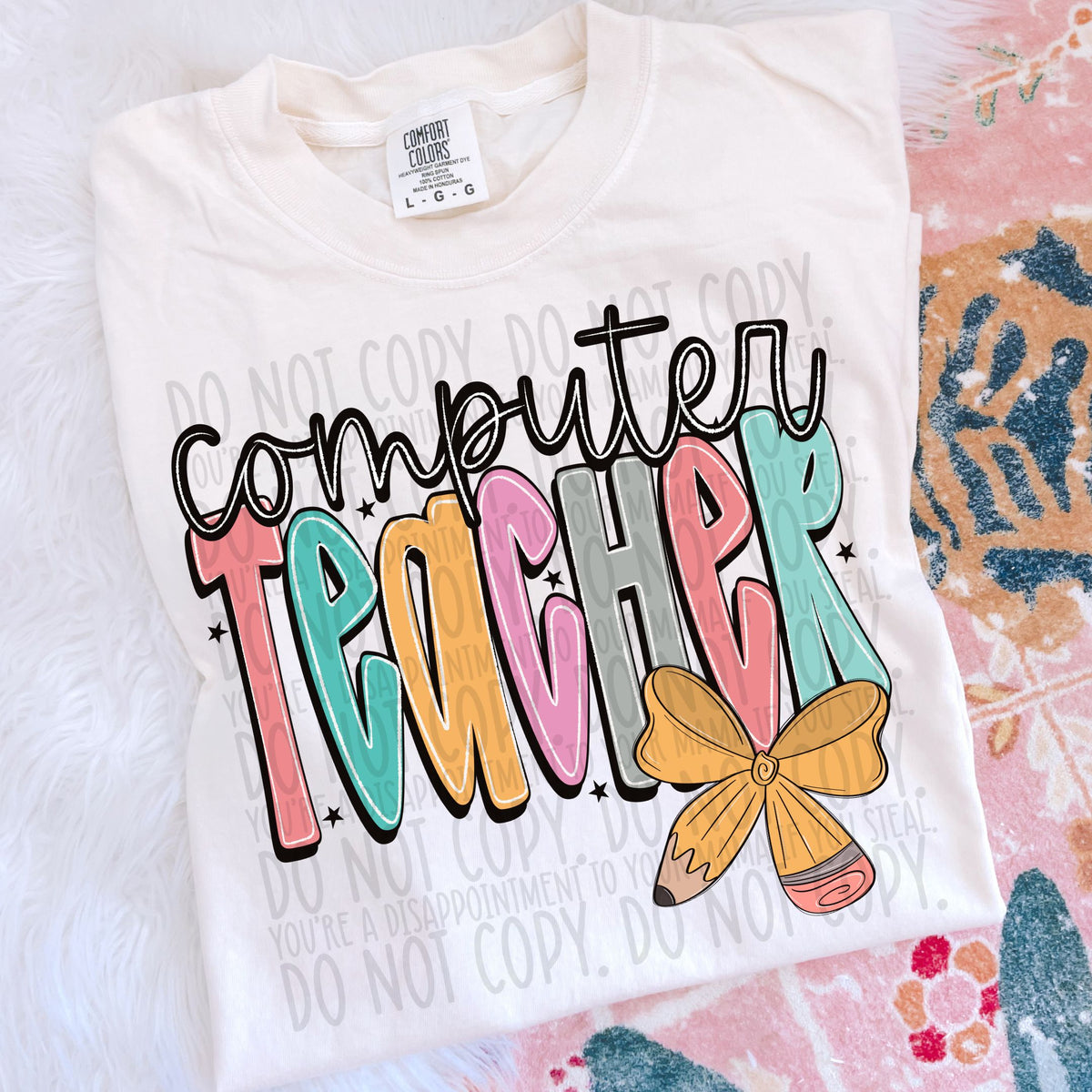 Computer teacher pencil bow (SWD) 106883 DTF transfer