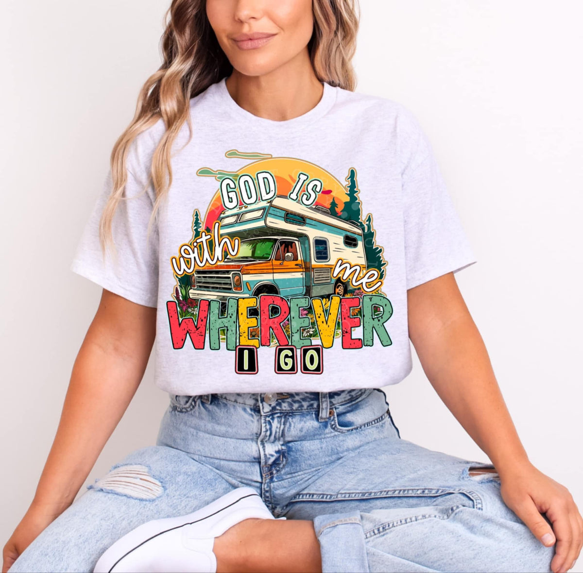God is with me wherever I go trick 93314 DTF transfer