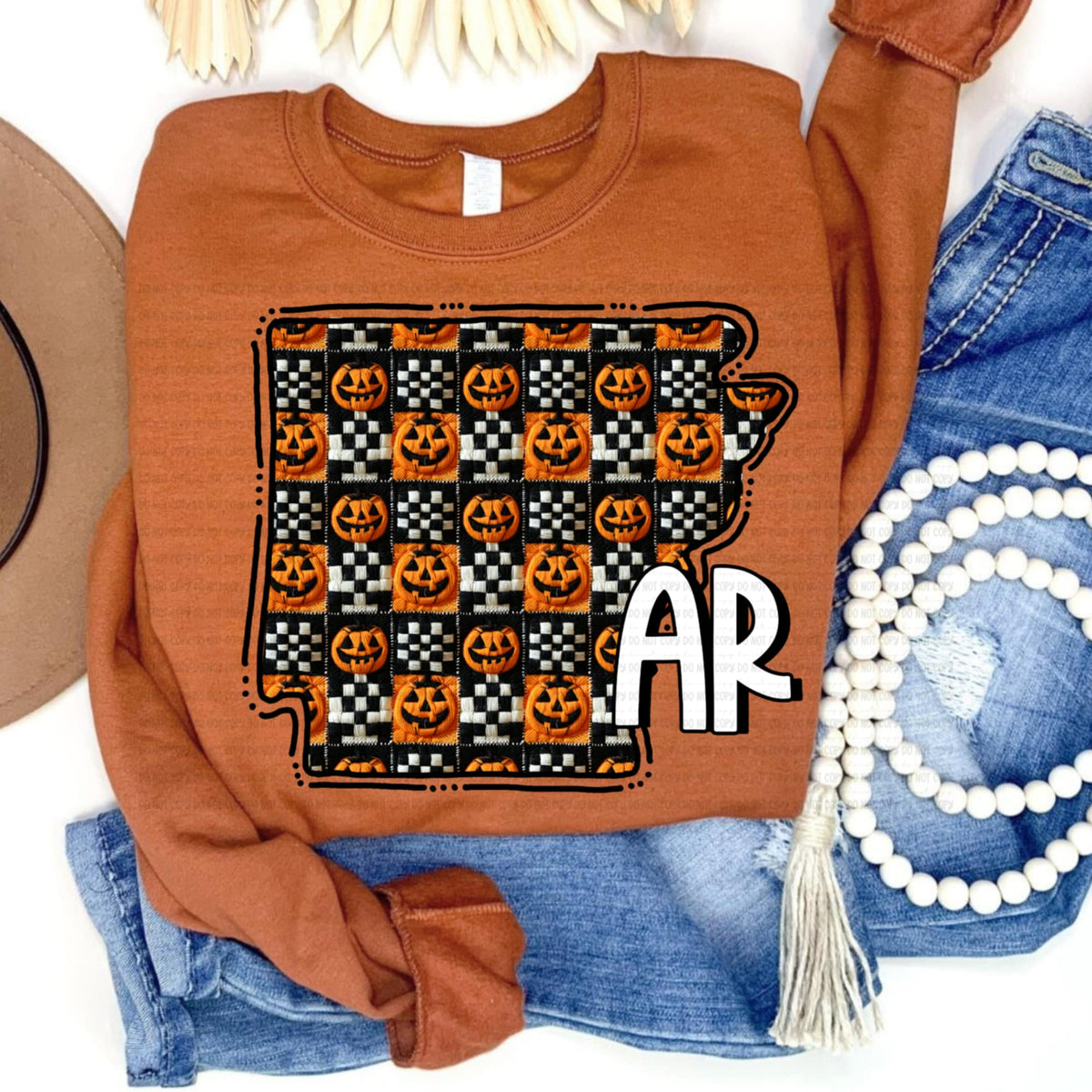 Arkansas pumpkin checker REVEL DTF transfer