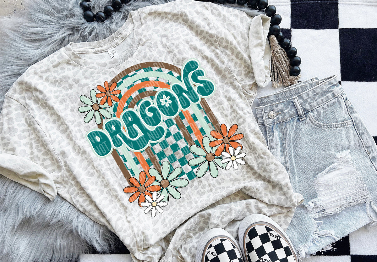 Floral Arch Mascot Dragons 49302 DTF TRANSERS
