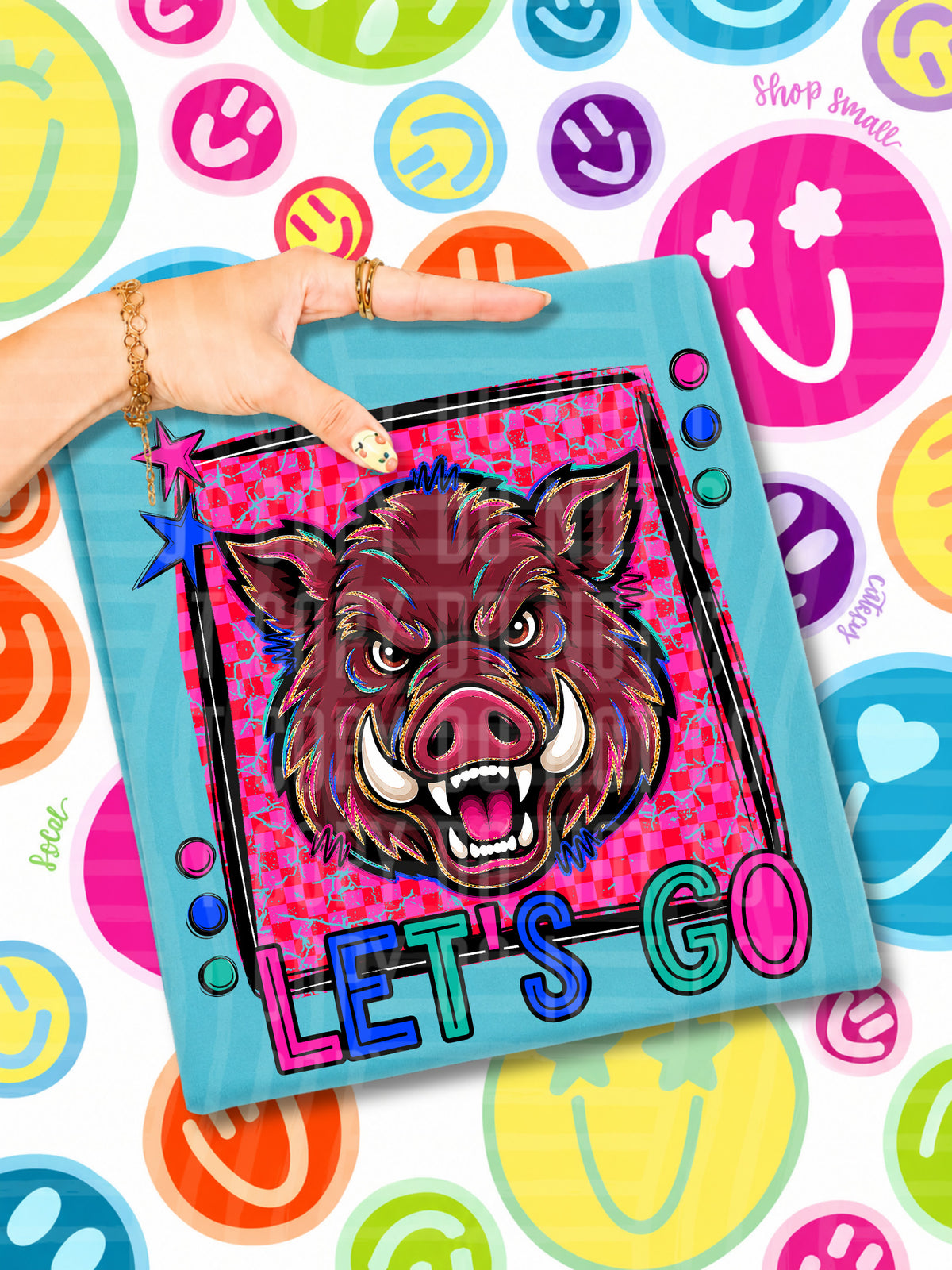 Lets go razorbacks candy mascots (Caplinger) DTF transfer