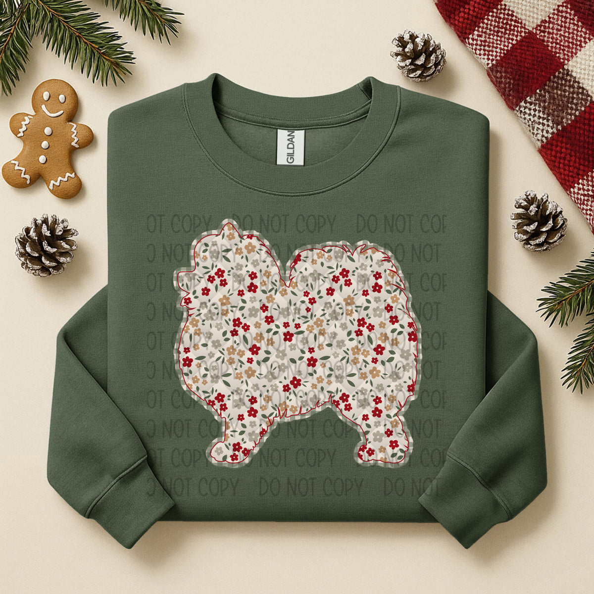 Pomeranian Floral (SWD) DTF TRANSFER